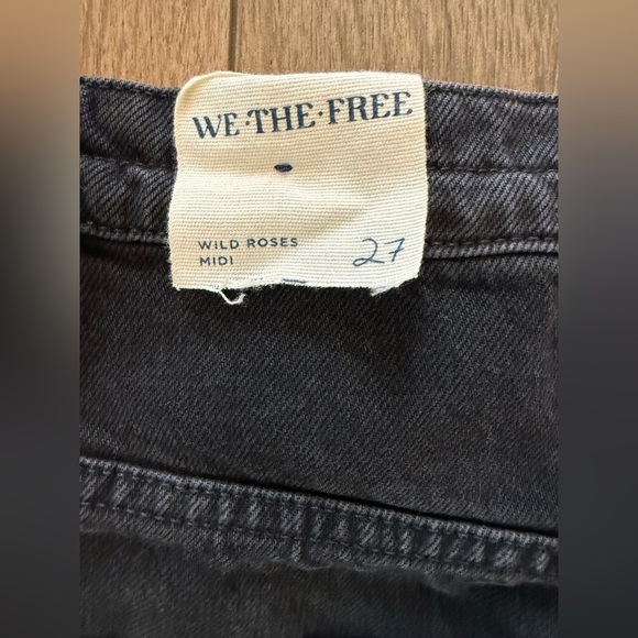 NWOT Free People We the Free Wild Roses Midi Skirt Black Size 27 - Picture 13 of 16